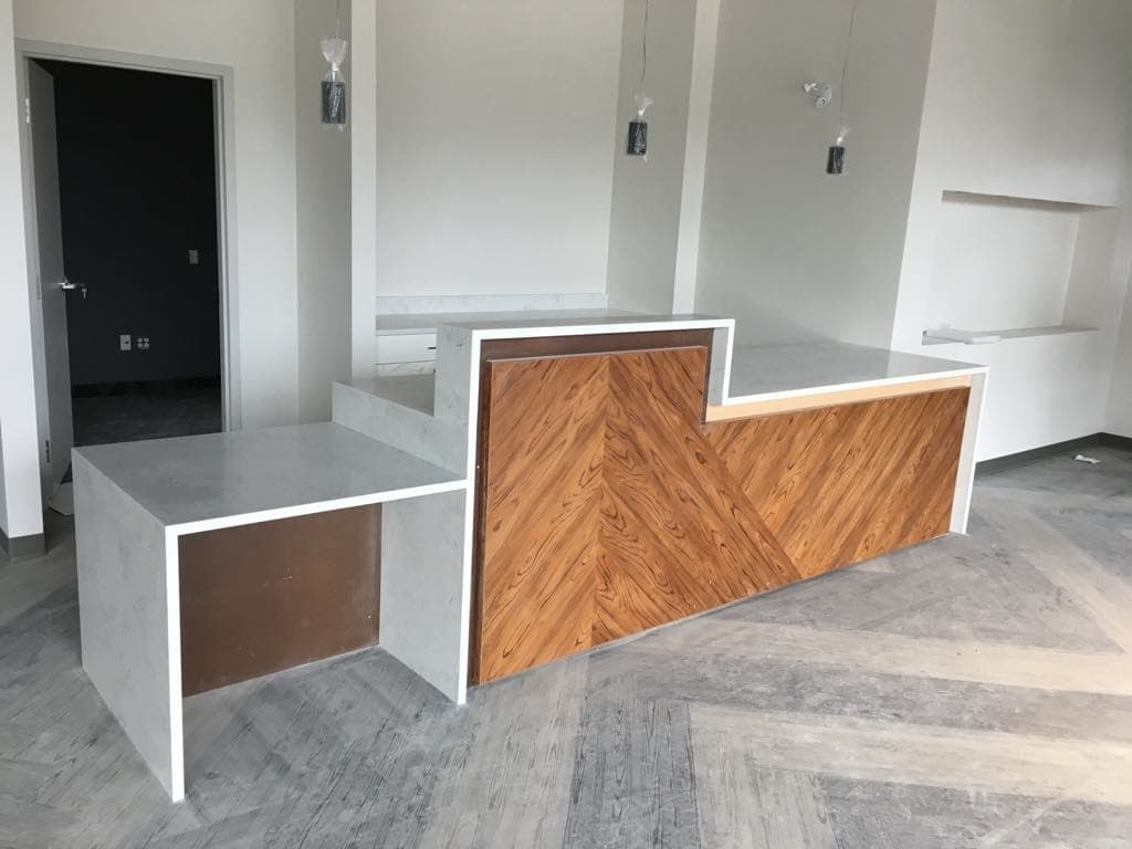 Calacatta Quartz countertop, Retail counter + display, at Loka Boutique, Winnipeg