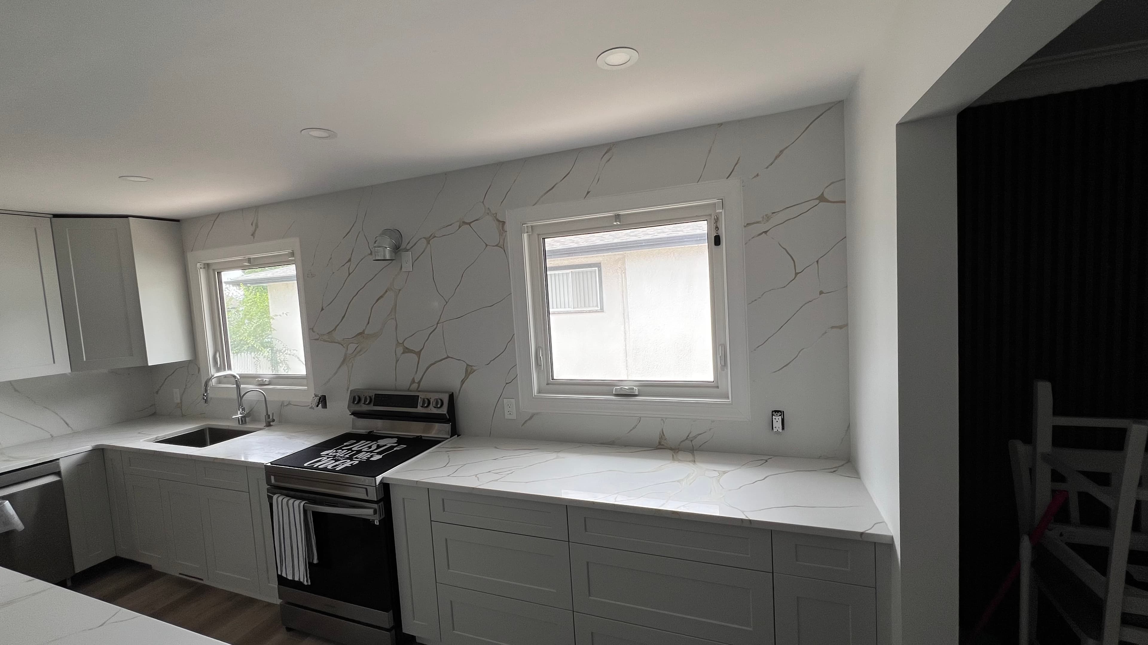 Calacatta Borghini Quartz countertop, Edwardian renovation, in River Heights, Winnipeg