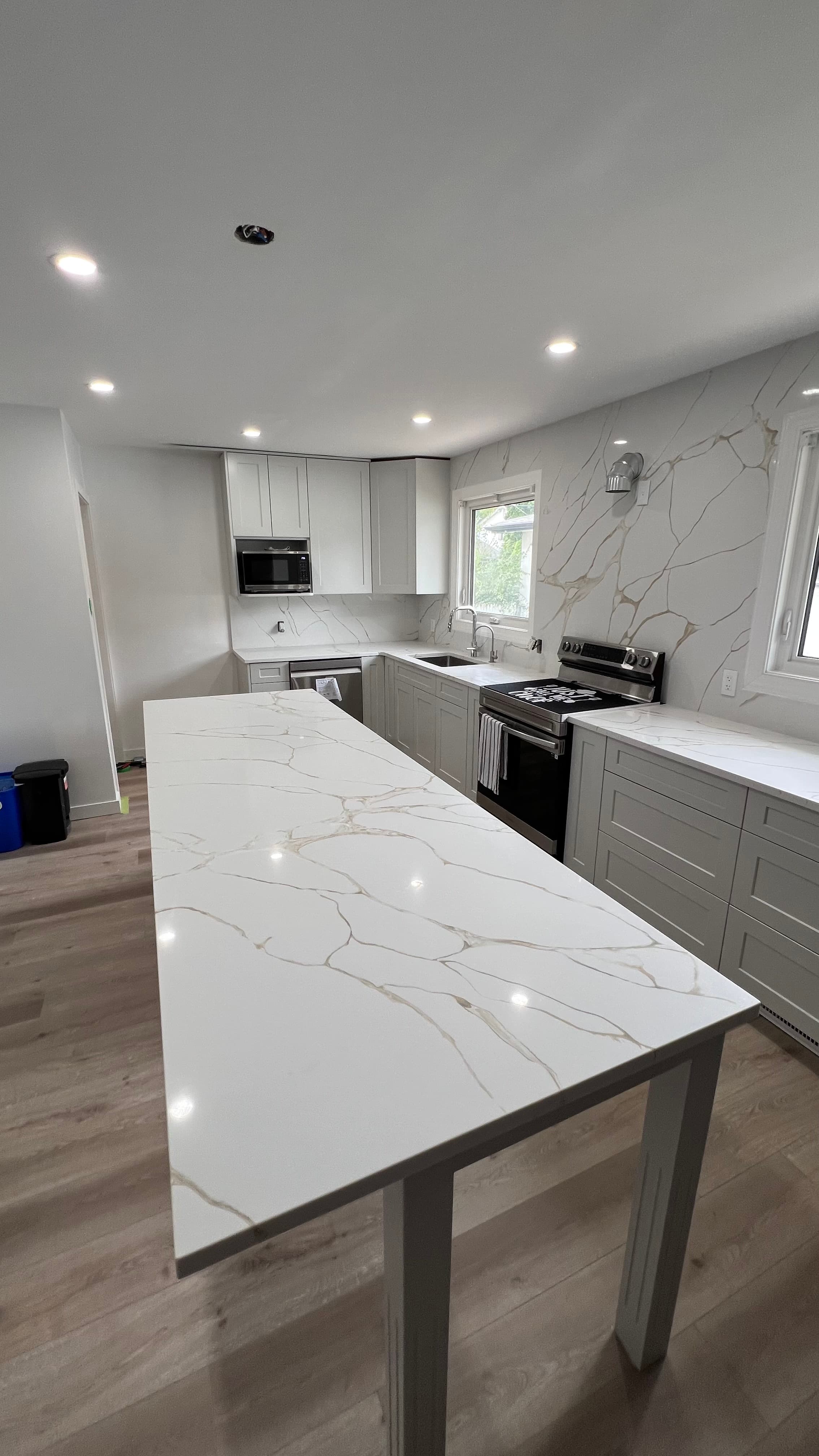 Calacatta Borghini Quartz countertop, Edwardian renovation, in River Heights, Winnipeg
