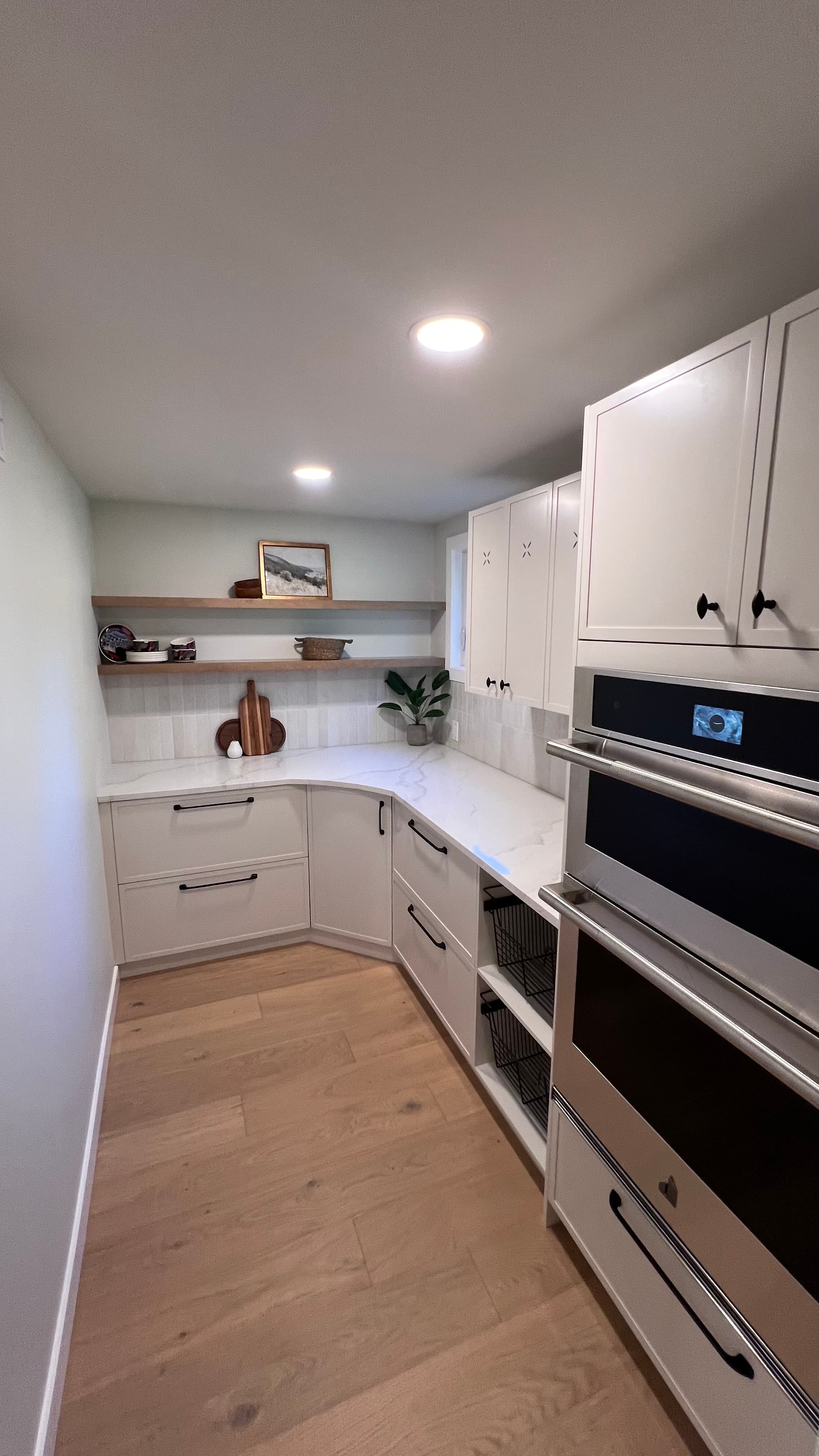 Calacatta Gold Quartz countertop, Kitchen + butler's pantry, in Tuxedo, Winnipeg