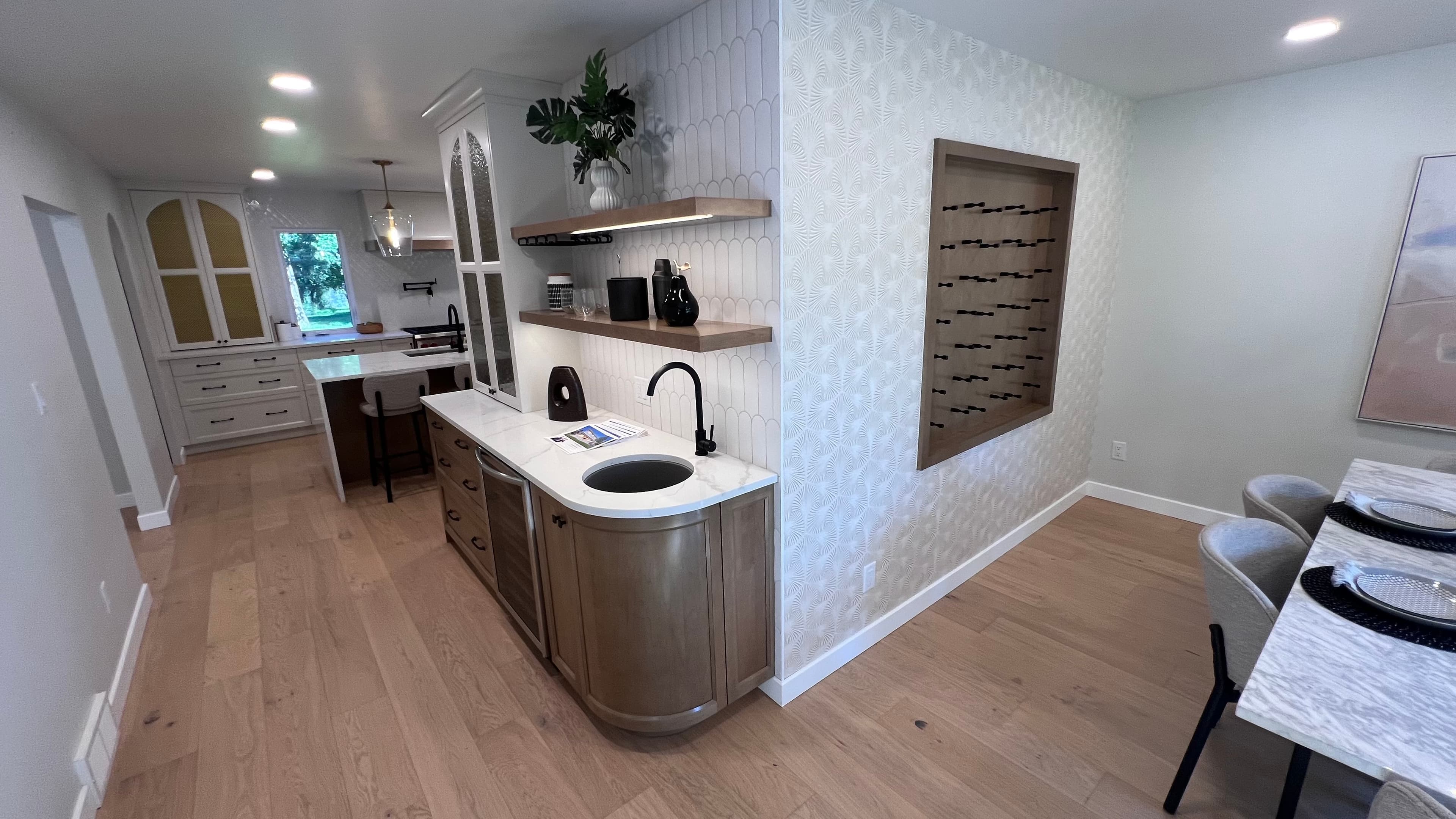 Calacatta Gold Quartz countertop, Kitchen + butler's pantry, in Tuxedo, Winnipeg